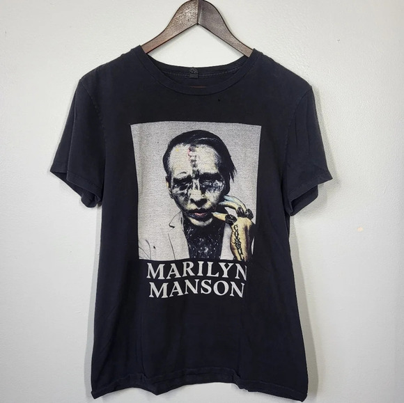 Marilyn Manson Rare Distressed Destroyed Grunge Tour Tee Shirt Gothic - Picture 13 of 13